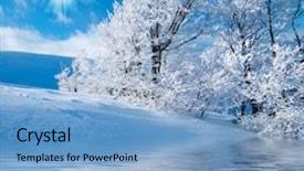  Presentation with winter blue - Beautiful PPT theme featuring chrismas blue - winter in the mountains backdrop and a light blue colored foreground