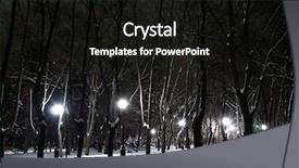  Presentation with park night city - PPT layouts featuring winter landscape of city park background and a black colored foreground