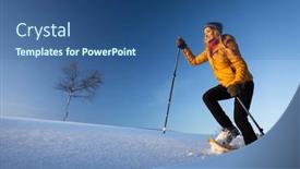  Presentation with deep - Slide deck featuring snowshoeing-in-winter-in-deep background and a ocean colored foreground