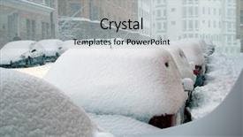  Presentation with snow storm city parks - Slide deck enhanced with snow storm - snowstorm in city background and a light gray colored foreground