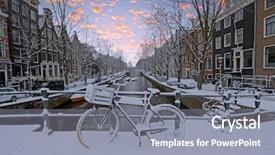  Presentation with amsterdam - Cool new slides with snowy amsterdam in the netherlands backdrop and a gray colored foreground