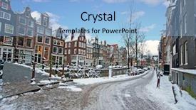  Presentation with amsterdam - Slide deck with snowy amsterdam in the netherlands background and a light blue colored foreground