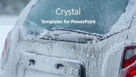  Presentation with car - Slide deck consisting of snowy-back-of-a-car background and a teal colored foreground