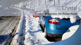  Presentation with cars - Slide set with snowy-cars-in-jaca-huesca background and a light gray colored foreground