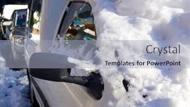  Presentation with cars - PPT theme consisting of snowy-cars-in-jaca-huesca background and a light blue colored foreground