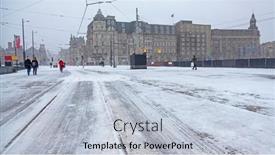  Presentation with amsterdam - Presentation enhanced with snowy-city-amsterdam background and a light blue colored foreground