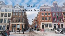  Presentation with amsterdam - PPT layouts having snowy-city-amsterdam background and a light blue colored foreground
