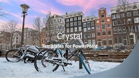  Presentation with amsterdam - Theme with snowy-city-amsterdam background and a gray colored foreground