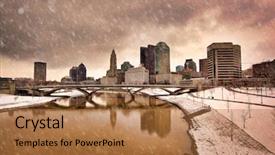  Presentation with columbus - Audience pleasing PPT layouts consisting of snowy day in columbus ohio backdrop and a coral colored foreground
