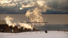  Presentation with destination - Slides having snowy-early-winter-landscape background and a coral colored foreground