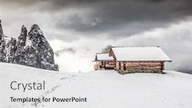  Presentation with winter - Colorful presentation theme enhanced with snowy-early-winter-landscape backdrop and a white colored foreground