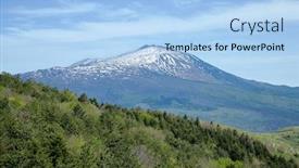  Presentation with volcano - PPT theme featuring snowy-etna-volcano-from-nebrodi background and a light blue colored foreground
