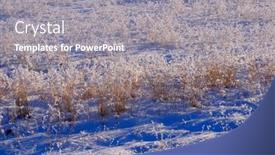  Presentation with snow - Slide set having snowy-field-in-wintertime background and a gray colored foreground