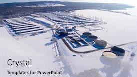  Presentation with biogas - Cool new PPT theme with snowy fields renewable energy backdrop and a light gray colored foreground