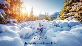  Presentation with earth day - Theme consisting of snowy-landscape-on-a-frosty background and a light blue colored foreground