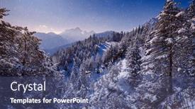  Presentation with snowflakes - Theme enhanced with snowy-landscape-with-alpine-mountain background and a ocean colored foreground