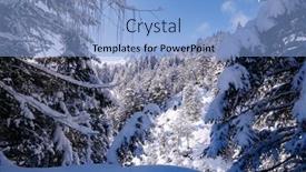  Presentation with recreation - Presentation theme featuring snowy-landscape-with-alpine-mountain background and a light blue colored foreground