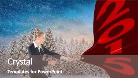  Presentation with fared rope - Beautiful PPT layouts featuring snowy landscape with fir tree backdrop and a  colored foreground