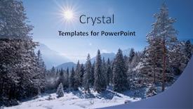  Presentation with recreation - Theme with snowy-landscape-with-mountain-panorama background and a light blue colored foreground
