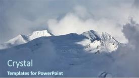  Presentation with misty - Beautiful slide deck featuring snowy-misty-winter-landscape backdrop and a ocean colored foreground