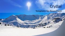  Presentation with surface area - Slides with snowy mountain - cerler sky area in pyrenees background and a light blue colored foreground