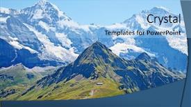  Presentation with alps - Presentation theme having snowy mountain - famous mount jungfrau background and a light blue colored foreground