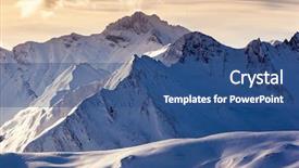  Presentation with europe - Theme consisting of snowy mountain - fantastic evening winter landscape colorful background and a ocean colored foreground