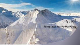  Presentation with winter blue - Audience pleasing slide set consisting of snowy mountain - fantastic winter landscape and blue backdrop and a seafoam green colored foreground