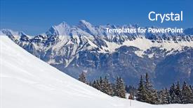  Presentation with skiing - Slide deck featuring snowy mountain - slope on the skiing resort background and a teal colored foreground