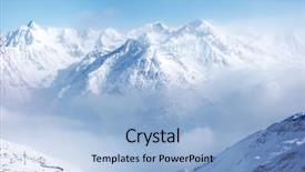  Presentation with alps - Audience pleasing presentation design consisting of snowy mountain - top of alps in sky backdrop and a light blue colored foreground