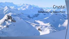  Presentation with mountain view - Colorful presentation design enhanced with snowy mountain - view from the top backdrop and a light blue colored foreground
