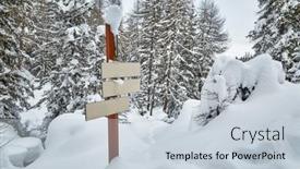  Presentation with blank signs - Cool new slides with snowy-mountain-hiking-trail backdrop and a lemonade colored foreground