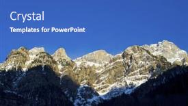  Presentation with mountain - Presentation theme featuring snowy-mountain-in-bujaruelo-valley background and a teal colored foreground