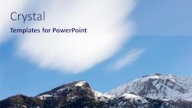  Presentation with mountain - Theme having snowy-mountain-in-the-pyrenees background and a sky blue colored foreground
