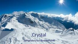  Presentation with weather - Presentation theme having snowy mountain landscape in sunny background and a  colored foreground