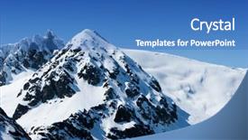  Presentation with mountain - Presentation theme featuring snowy mountain peaks in alaska background and a teal colored foreground