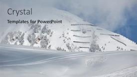  Presentation with mountain - PPT layouts with snowy-mountain-slope-with-avalanche background and a light gray colored foreground