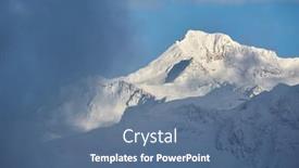  Presentation with mountain - Beautiful PPT theme featuring snowy-mountain-slope-with-avalanche backdrop and a ocean colored foreground
