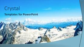  Presentation with snowy mountain tops in alaska - PPT layouts featuring snowy-mountains-in-alpine-massif background and a cyan colored foreground