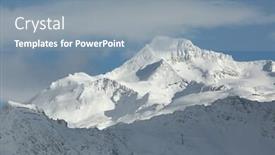  Presentation with winter weather - Amazing presentation having snowy mountains in winter weather with ski slopes backdrop and a mint green colored foreground