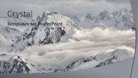  Presentation with winter weather - Presentation theme consisting of snowy-mountains-in-winter-weather background and a  colored foreground