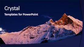  Presentation with himalaya - Colorful PPT theme enhanced with snowy night - mount machhapuchhre after sunset himalaya backdrop and a navy blue colored foreground