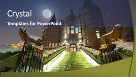  Presentation with night - Audience pleasing presentation theme consisting of snowy night in vaxjo sweden backdrop and a ocean colored foreground