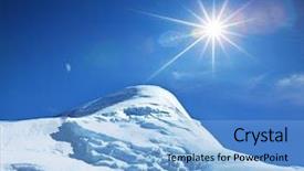  Presentation with sunny winter day the snow - Beautiful PPT layouts featuring snowy peak on sunny background backdrop and a  colored foreground