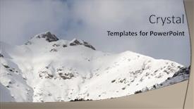  Presentation with spain - Cool new PPT theme with snowy-peaks-in-bujaruelo-valley backdrop and a light gray colored foreground