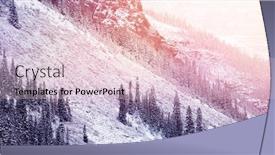  Presentation with pine trees - Audience pleasing presentation theme consisting of snowy pine trees on alp mountain slope during winter backdrop and a lemonade colored foreground