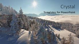  Presentation with pine trees - Slide deck with pine trees on a winter background and a light blue colored foreground