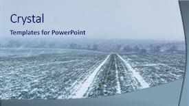  Presentation with wheat - Presentation design with snowy road on young wheat background and a lemonade colored foreground