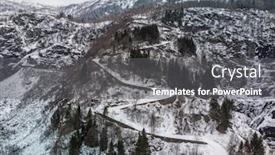  Presentation with norway - Presentation design with snowy-road-stalheimskleiva-in-norway background and a gray colored foreground