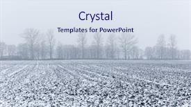  Presentation with agriculture field - Audience pleasing presentation theme consisting of snowy soil on agriculture field backdrop and a sky blue colored foreground